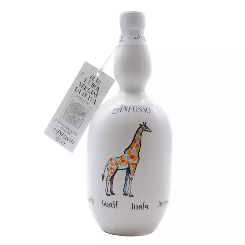 Giraffe Ceramic Bottle with Extra Virgin Olive Oil 500 ml