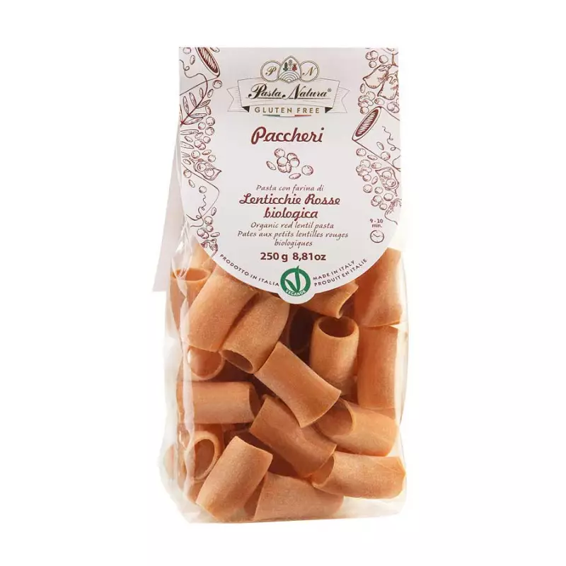 Gluten Free Paccheri with Organic Red Lentil Flour 250 gr