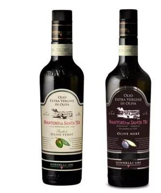 Gonnelli Extra Virgin Olive Oil Selection - Green Olives and Black Olives 500 ml x 2