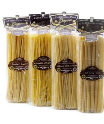 Gragnano PGI Pasta Long Set - Bucatini, Linguine, Spaghetti, Ziti 500 gr x 4