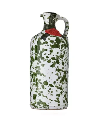 Handmade Ceramic Jar Fantasia Green with Extra Virgin Olive Oil 500 ml