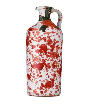 Handmade Ceramic Jar Fantasia Red with Extra Virgin Olive Oil 500 ml