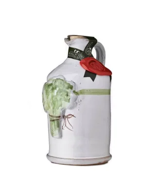Handmade Ceramic Jar with Extra Virgin Olive Oil and Basil 250 ml
