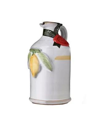 Handmade Ceramic Jar with Extra Virgin Olive Oil and Lemon 250 ml