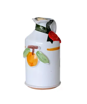 Handmade Ceramic Jar with Extra Virgin Olive Oil and Orange 250 ml