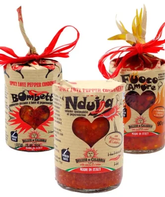 Hot Chilli Sauces Delizie di Calabria Trio: Love Fire, Bombetta and 'Nduja 90 gr x 3