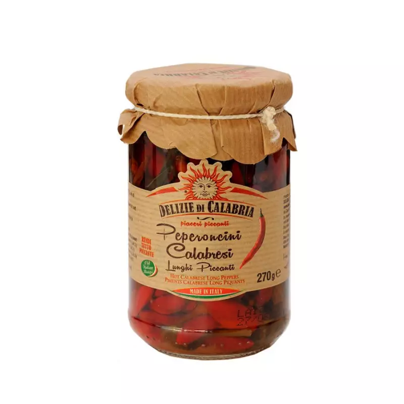 Hot long Calabrian Chili Peppers 270 gr