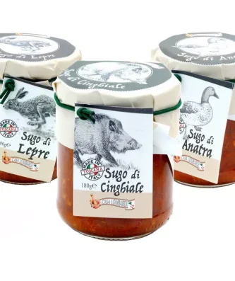 Lombardi Tuscan Ragu Sauces Trio: Hare Wild Boar and Duck 180 gr x 3