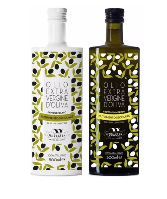 Muraglia Monocultivar Coratina Extra Virgin Olive Oil: Pitted and Intense 500 ml x 2