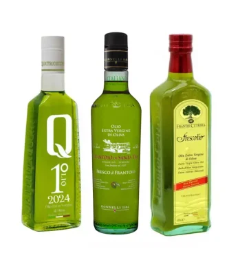 Novello Olive Oil Selection - Primolio Quattrociocchi Frescolio Cutrera Fresco di Frantoio Santa Tea 500 ml x 3
