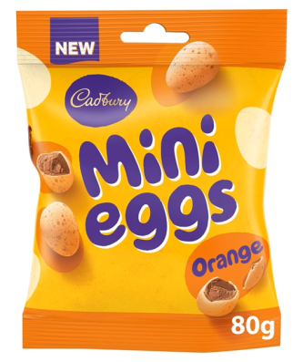 Cadburys Orange Mini Eggs 80g 24 Pack