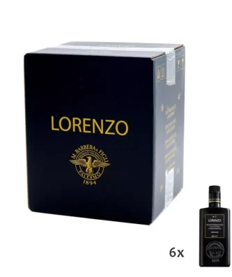Organic Extra Virgin Olive Oil Lorenzo N° 1, PDO Valli Trapanesi 500 ml x 6