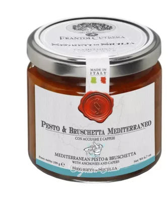 Pesto and Bruschetta Mediterraneo with Anchovies and Cappers 190 gr