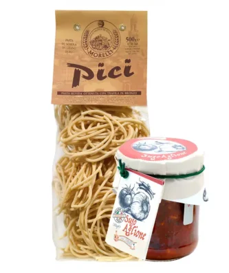 Pici with Aglione Sauce set - Pasta Morelli 500 gr and Sauce Casa Lombardi 180 gr