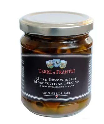 Pitted Leccino Monocultivar Olives in Extra Virgin Olive Oil 180 gr