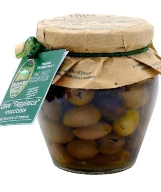 Pitted Ligurian Taggiasche Olives in extra virgin olive oil 180 gr