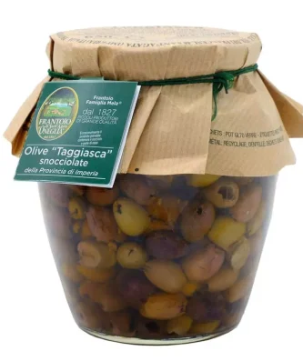 Pitted Ligurian Taggiasche Olives in extra virgin olive oil 480 gr