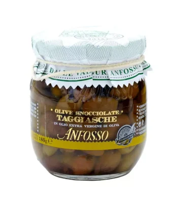 Pitted Taggiasche Olives in Extra Virgin Olive Oil 185 gr