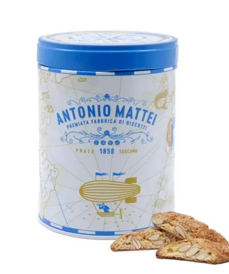 Prato Biscuits with Almonds in Amerigo Tin Box 125 gr