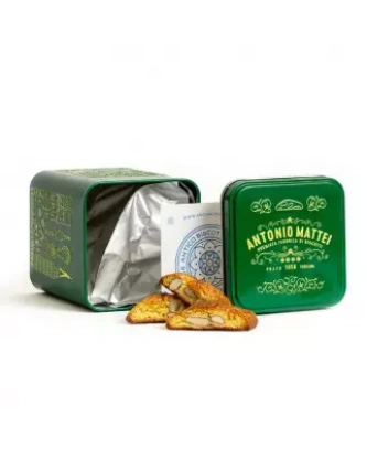 Prato Biscuits with Almonds in Green Tin Box 200 gr