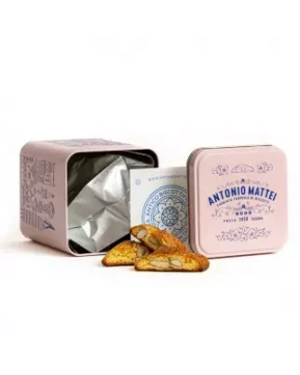 Galatea Tin Box with assorted Sicilian biscuits Cosi Chini with Figs and Zuccotti with Almonds 250 gr