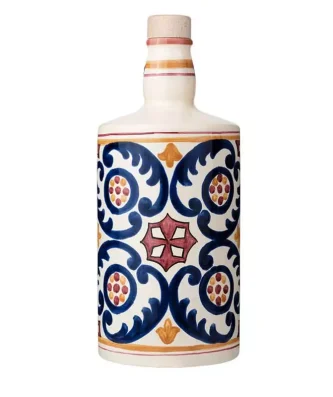 Red Diamond Ceramic Bottle with Organic Extra Virgin Olive Oil Monocultivar Nocellara del Belice 500 ml