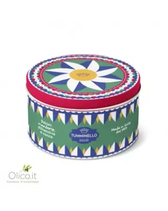 Scilla Tin Box with assorted biscuits Almond Ricci, Pistachio Ricci and Coconut Pralines 120 gr
