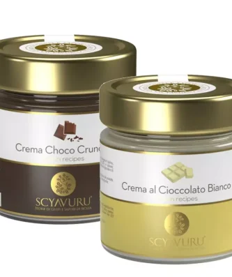 Scyavuru Spreads Duo: Dark Crunchy and White Chocolate spreads 200 gr x 2