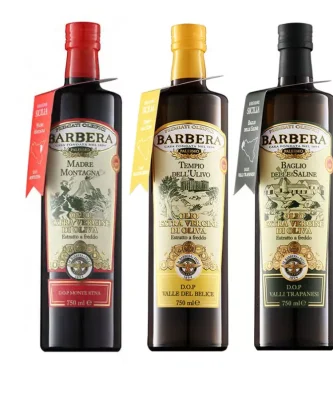 Selection Extra Virgin Olive Oil DOP Barbera Baglio delle Saline, Tempio dell'Ulivo and Madre Montagna 750 ml x 3