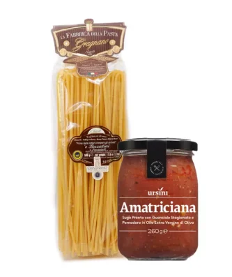 Set Bucatini all'Amatriciana - Bucatini di Gragnano IGP 500 gr and Amatriciana Sauce 260 gr