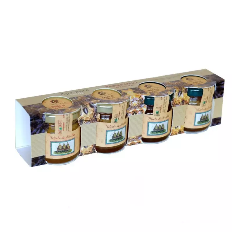 Sicilian Black Bee Summer honey Tasting Set 40 gr x 4