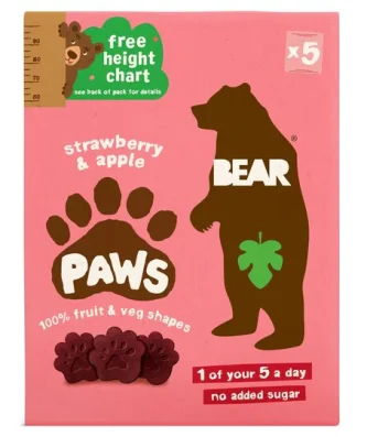 BEAR PAWS Fruit Shapes Strawberry & Apple Multipack 5 x 20g