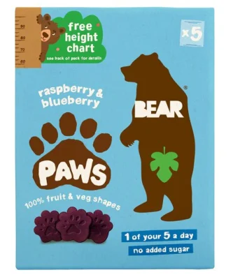 BEAR PAWS Fruit Shapes Raspberry & Blueberry Multipack 5 x 20g