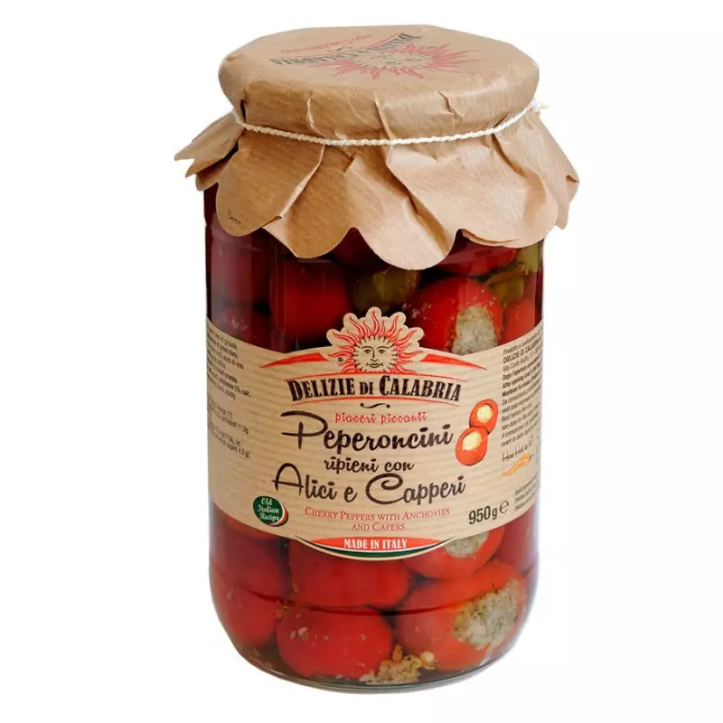 Stuffed Cherry Peperoncino with Anchovies and Capers 950 gr