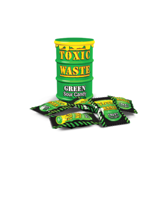 Toxic Waste Green Sour Candy Green Drum 42g (12 Pack)