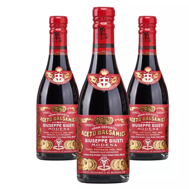Tris Balsamic Vinegar of Modena PGI 3 Gold Medals "Riccardo Giusti" 250 ml x 3