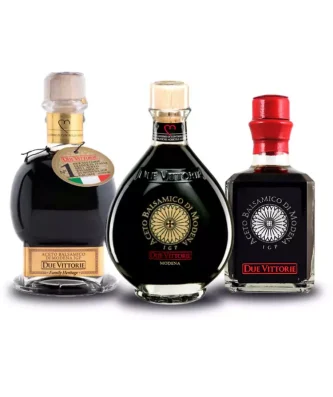 Tris Balsamic Vinegar of Modena PGI Due Vittorie - Oro Argento Famiglia 250 ml x 3