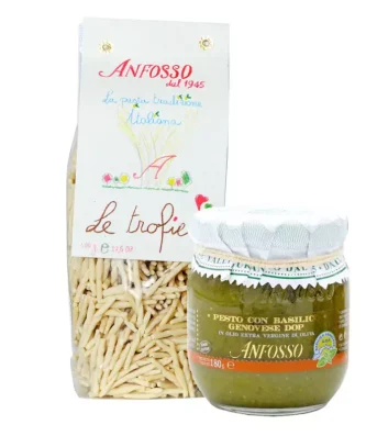 Trofie 500 gr with Basil Pesto Genovese DOP Anfosso 180 gr