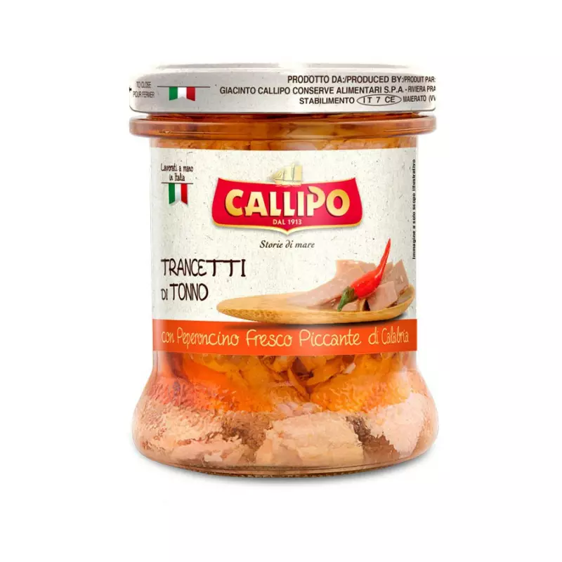 Tuna fish Slices with Calabrian Fresh chilli Pepper 170 gr