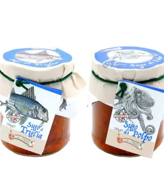 Two Fish Sauces Lombardi: Mullet and Octopus 180 gr x 2