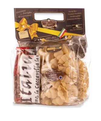 Variety Pack with Pasta di Gragnano IGP 500 gr Italian Tomatoe Sauce 690 gr and Dish towel