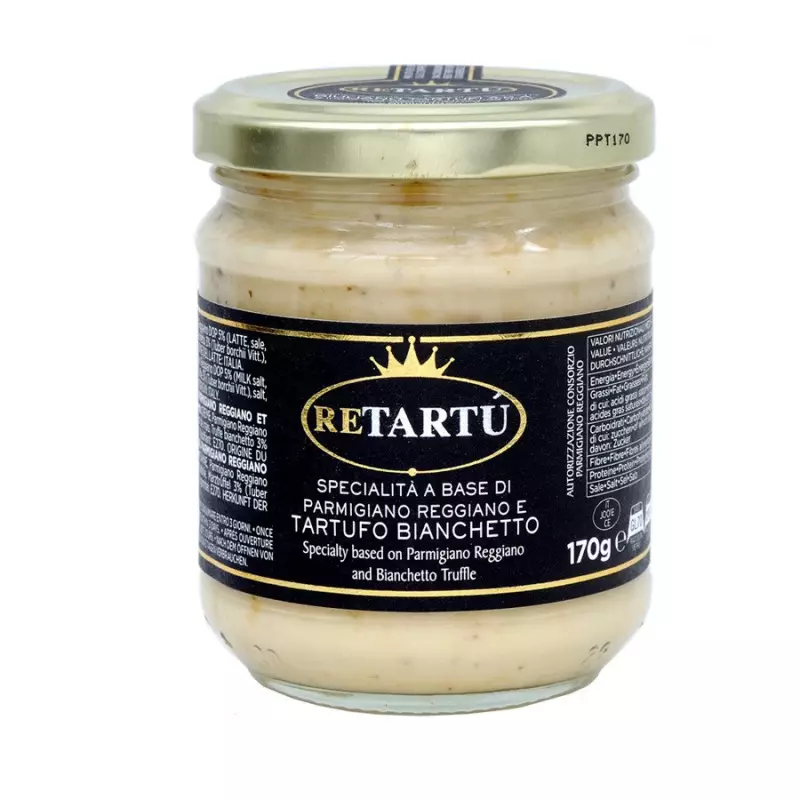 White sauce with Parmigiano Cheese PDO and Bianchetto Truffle 170 gr