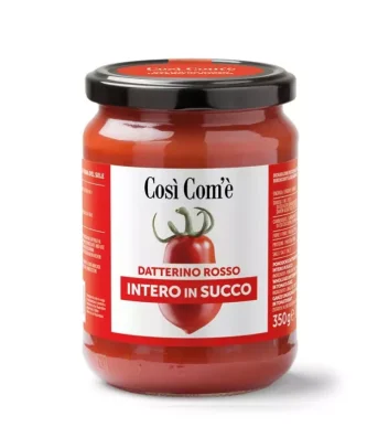 Whole Red Datterino tomatoes in juice 350 gr
