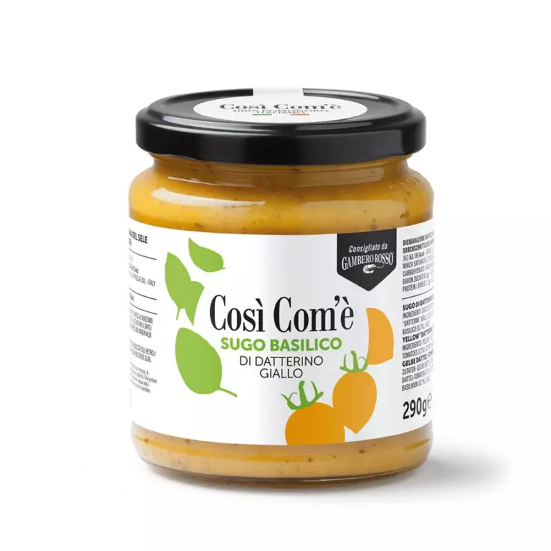 Yellow Datterino Tomato Sauce with Basil 290 gr