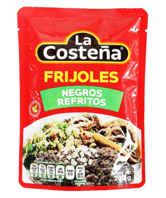 La Costena Refried Black Beans Pouch 220g
