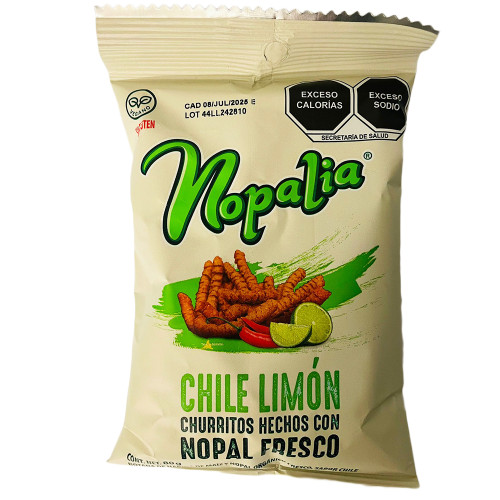 Nopalia Churritos Chile Limon 80g