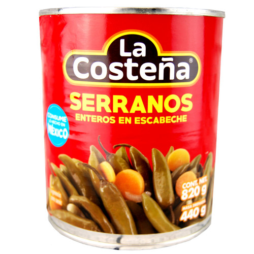La Costena Serrano Whole Chillies 800g