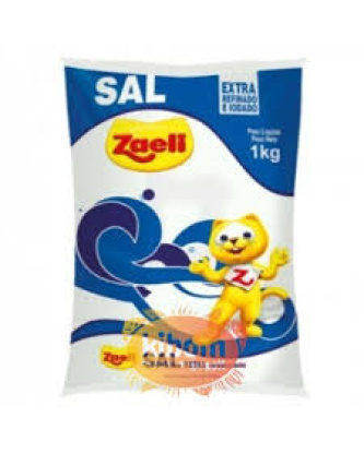 Sal Refinado e Iodado / Refined and Iodized Salt ZAELI - 1Kg