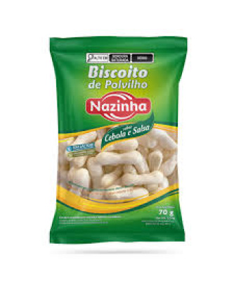 Biscoito de Polvilho Sabor Cebola e Salsa / Onion and Parsley Flavoured Starch Biscuits NAZINHA - 70g