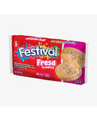 Biscoito Recheado de Morango / Strawberry Filled Biscuit FESTIVAL - 415g